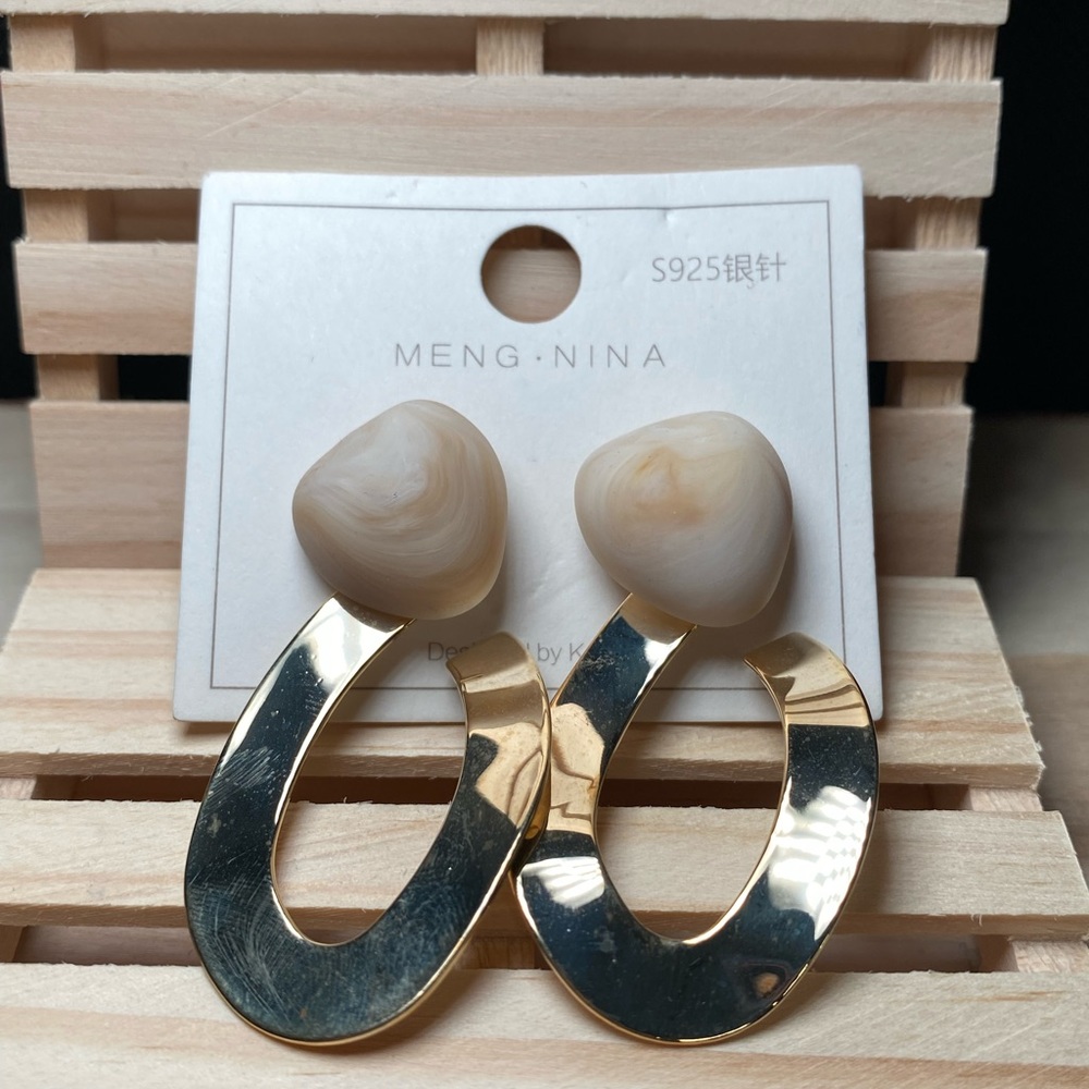 Earth Tone Woven Golden Earrings